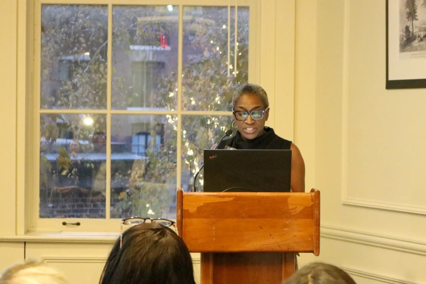 Monica Barnwell speaks at the CU Grow graduation ceremony